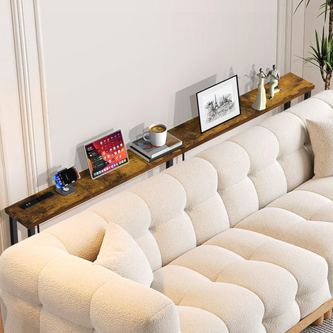 GRLEAF sofa table showing built-in power strip for convenient charging