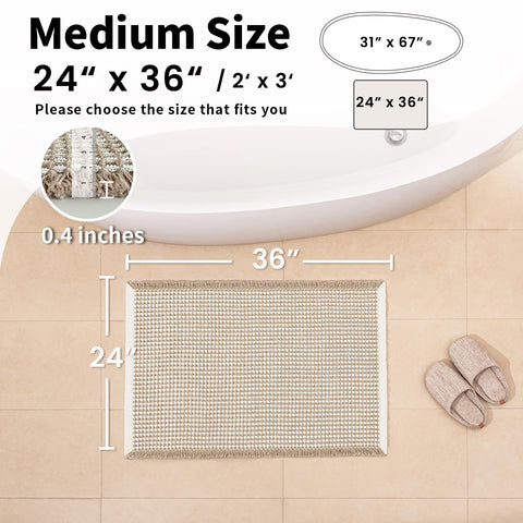 GRLYUH waffle bath mat with non-slip backing for safer showers.