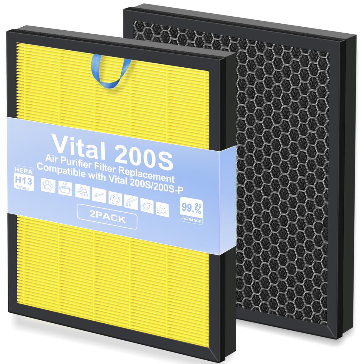 GRN FIL Upgraded Vital 200S filter 2-pack, designed for secure fit and performance.