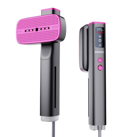 GROBELL travel-steamer with worldwide voltage for easy on-the-road ironing.