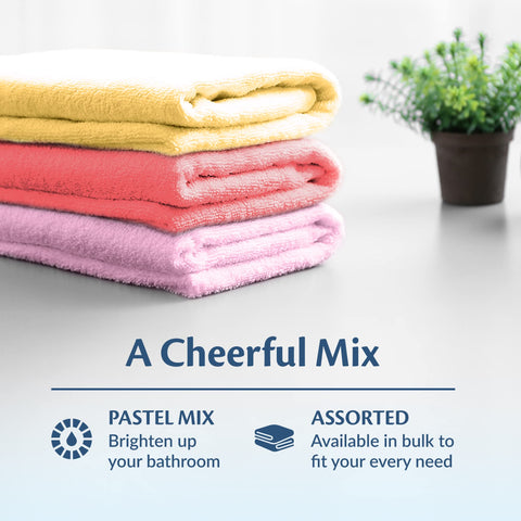 Groko Textiles pastel towel six-pack suitable for kids and adults.