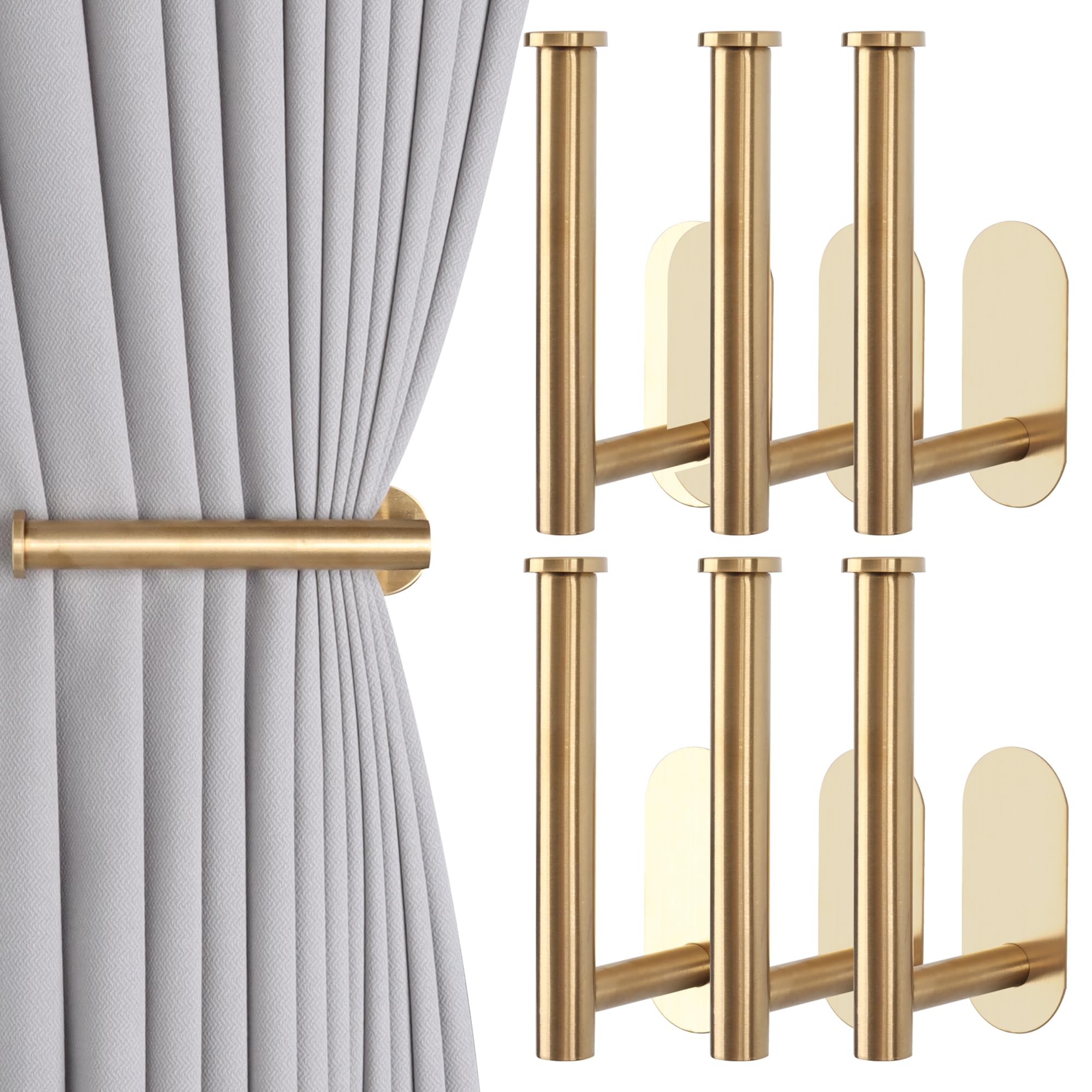 Groleca gold curtain holdbacks 6-pack add elegant drape framing.