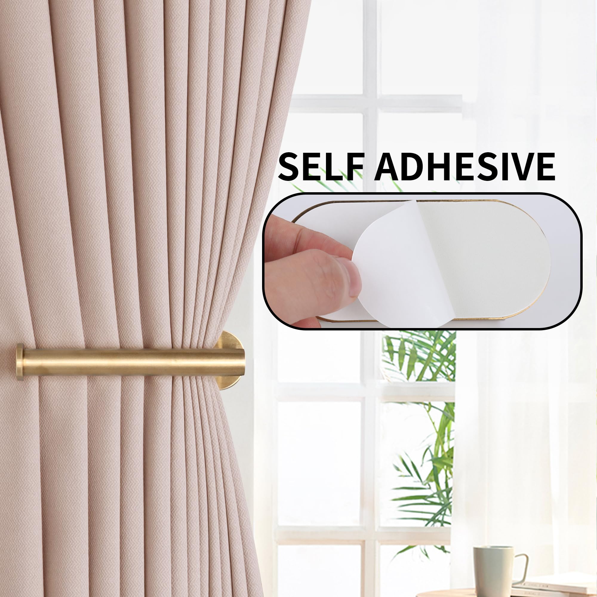 Groleca no-drill curtain hooks gold simple wall mounting.