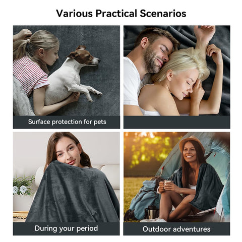 Groose blanket emphasizes machine-washable design for easy care.