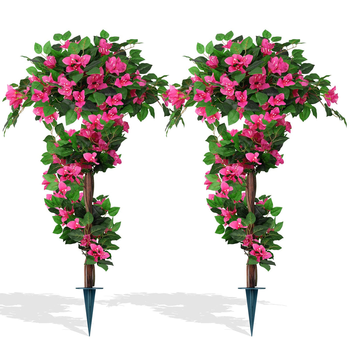 Grooy 2-pack 4ft bougainvillea topiary for outdoors, creates instant curb appeal.