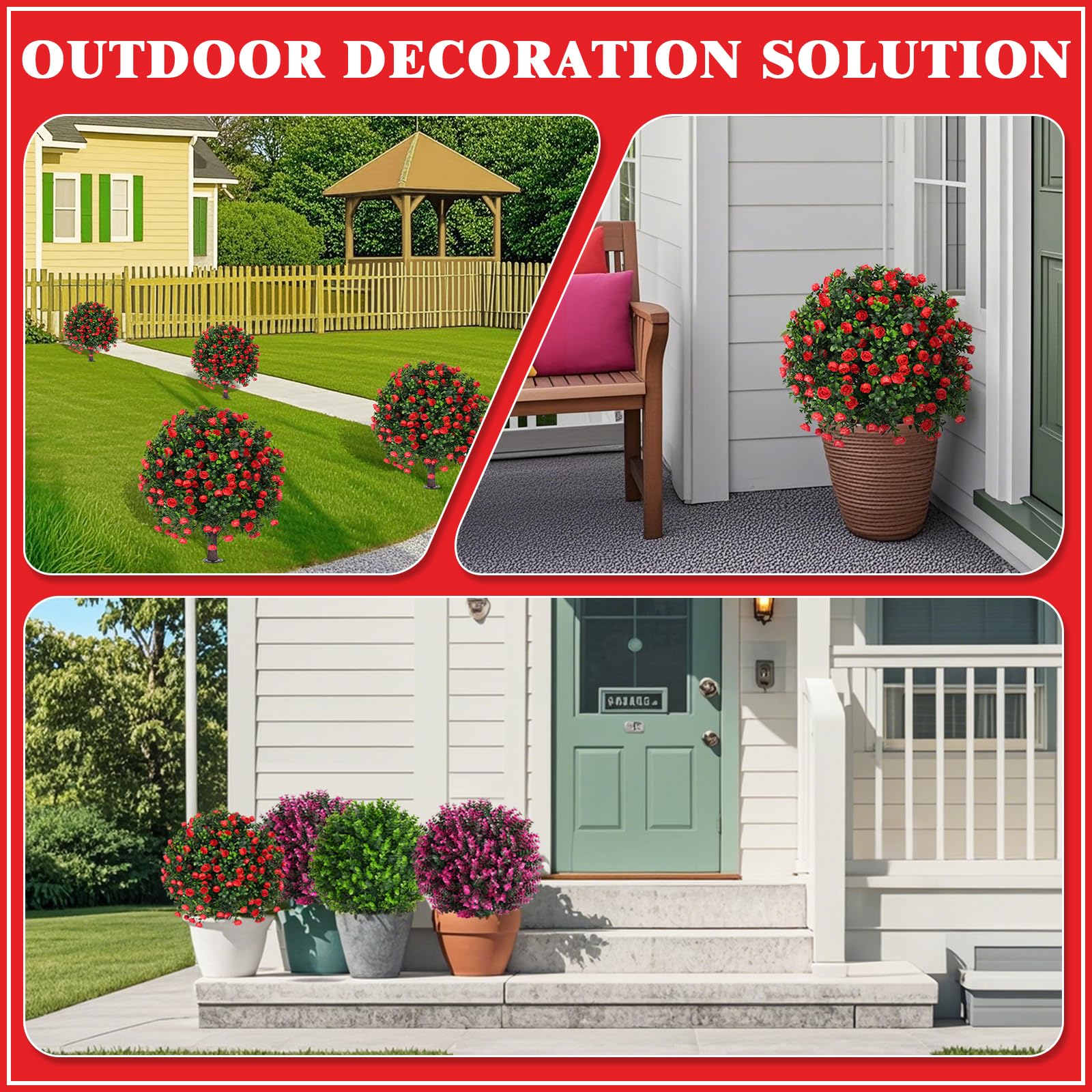 Grooy topiary set flanks doors with boxwood accents