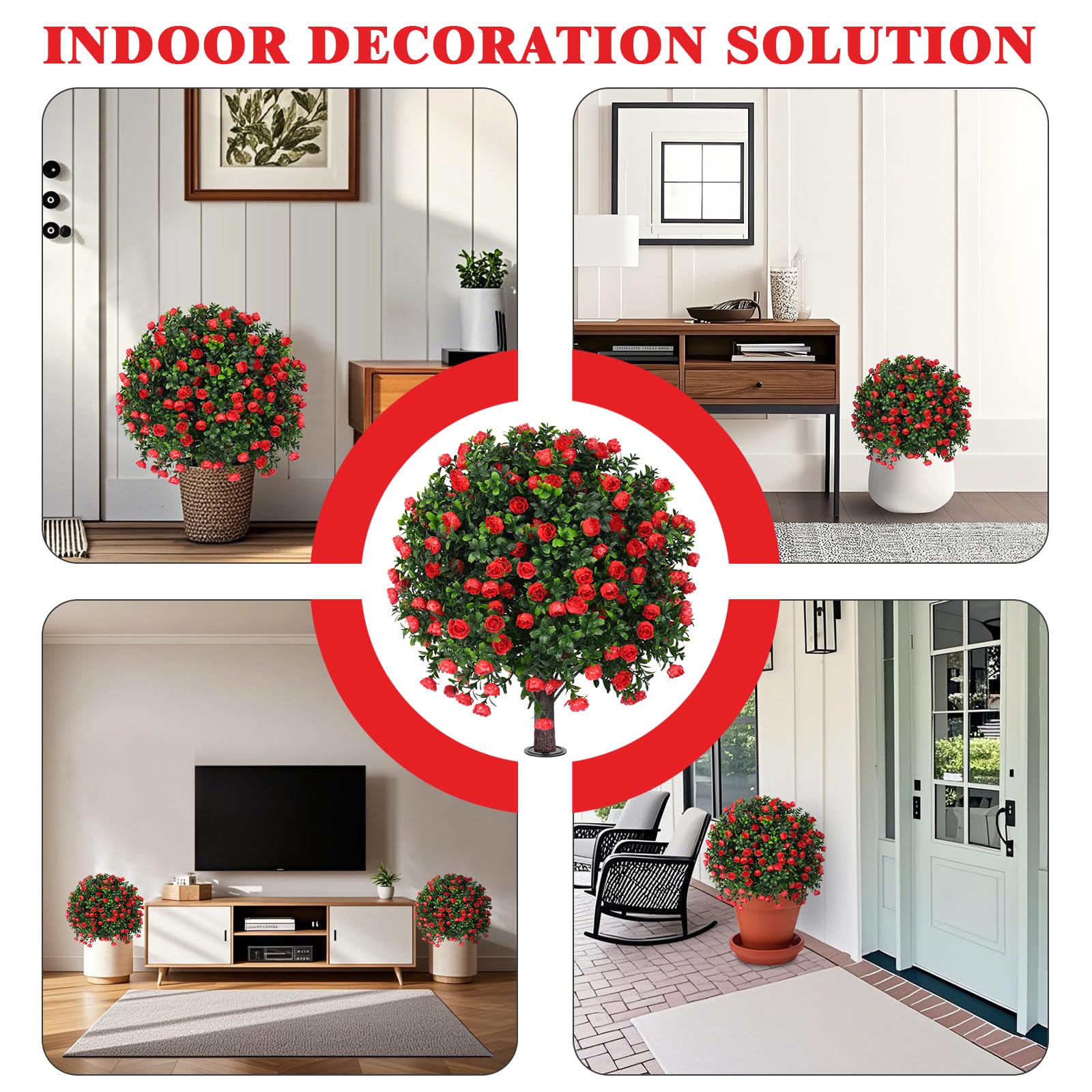 Grooy topiary leaves with rose accent for natural look