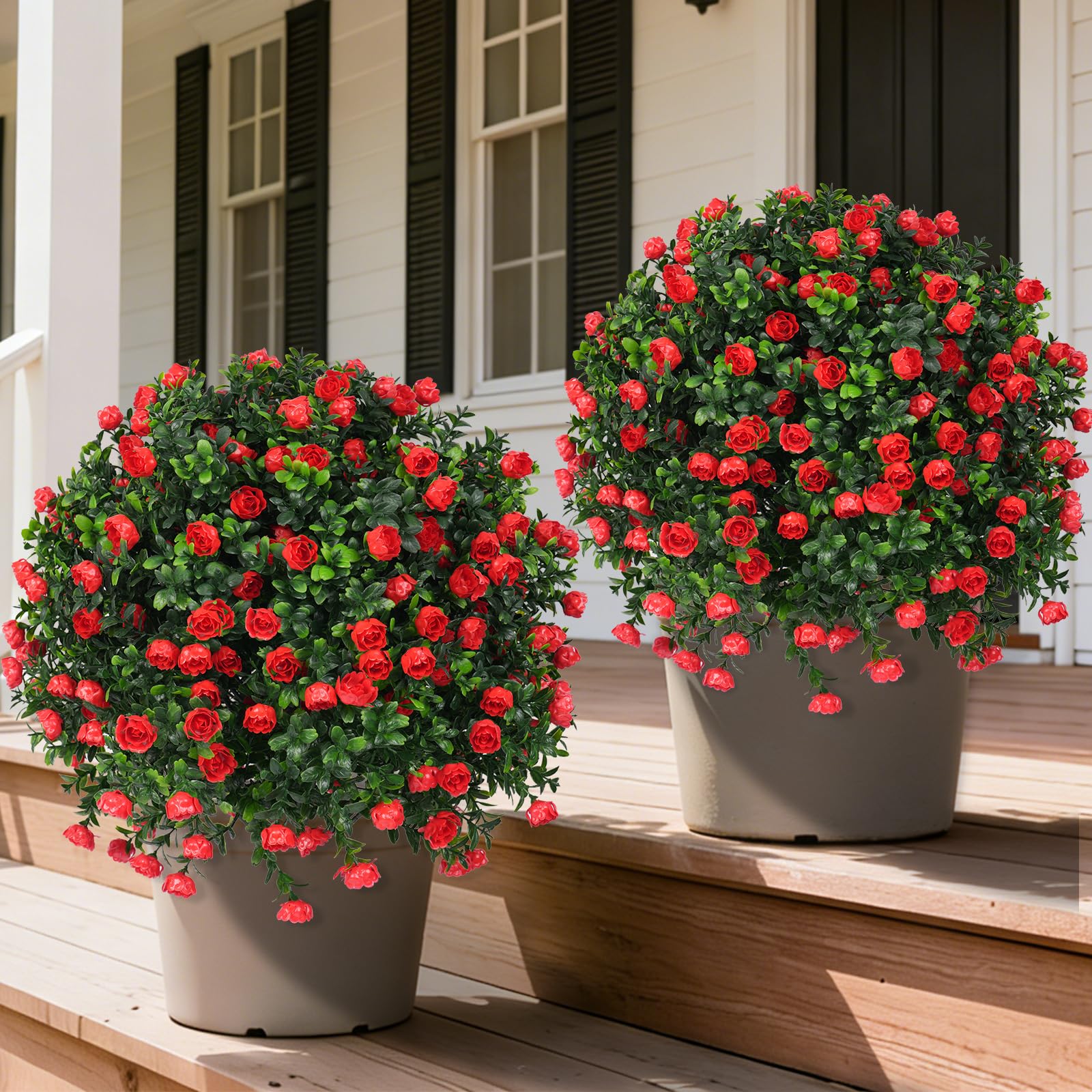 Grooy topiary with rose for outdoor porch display