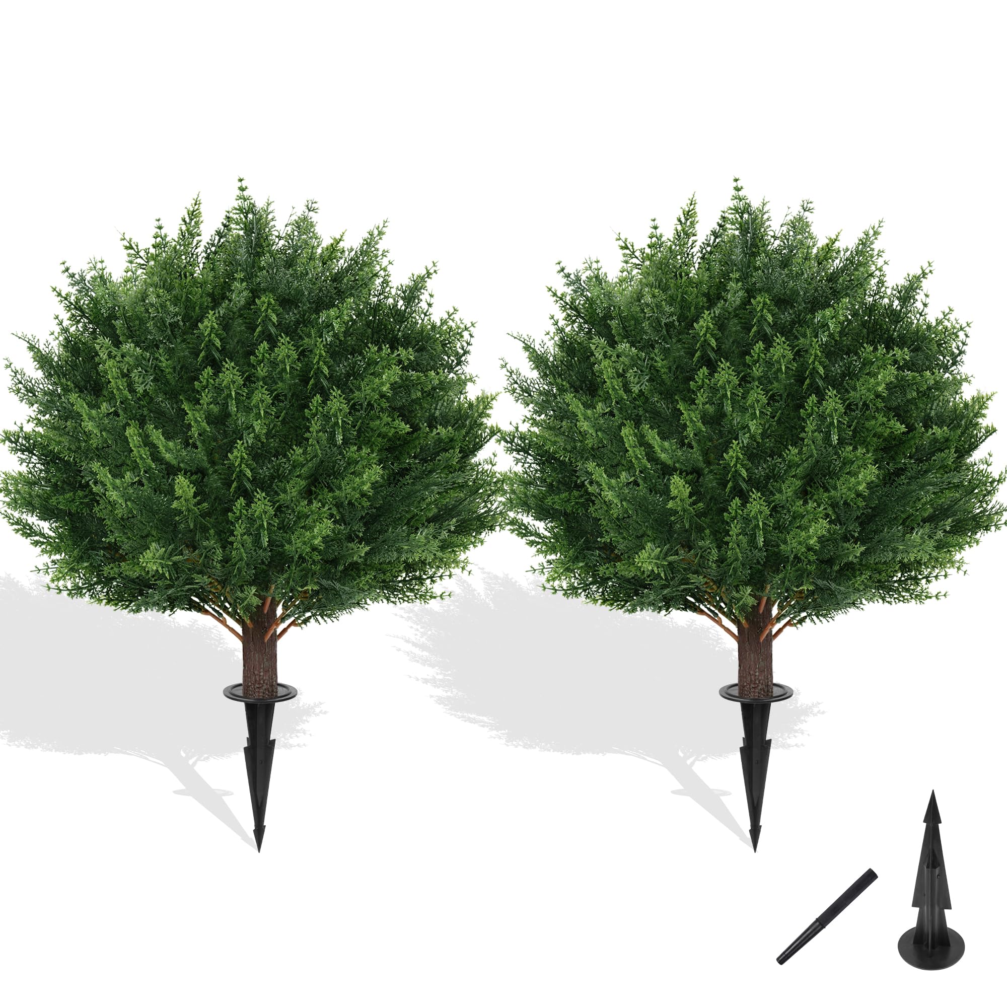 Grooy artificial cypress topiary in a decorative pot for outdoor porch decor