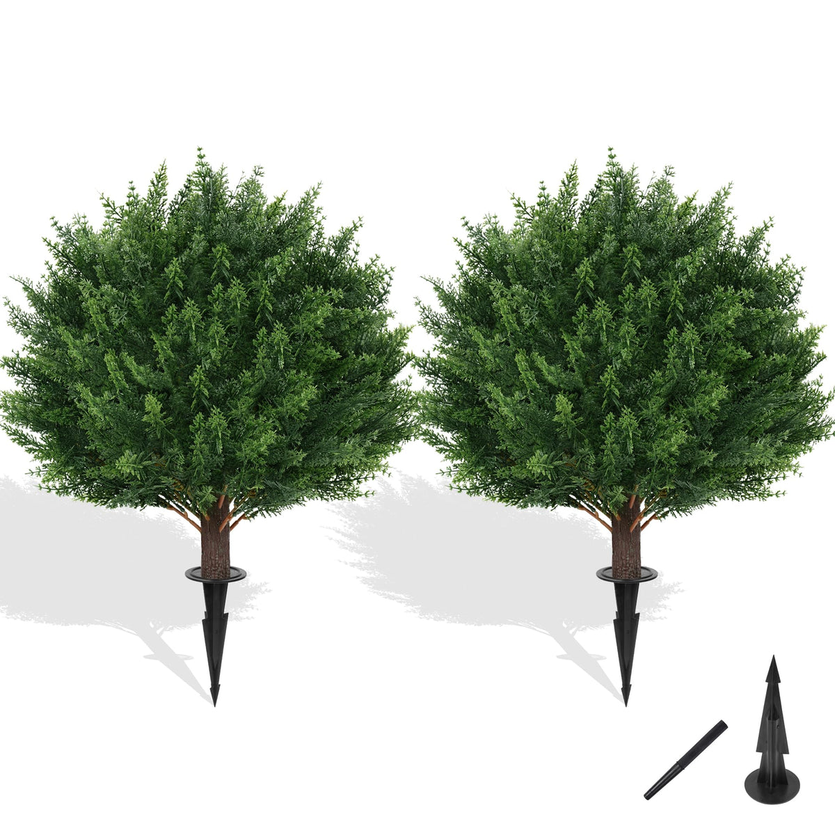 Grooy artificial cypress topiary in a decorative pot for outdoor porch decor