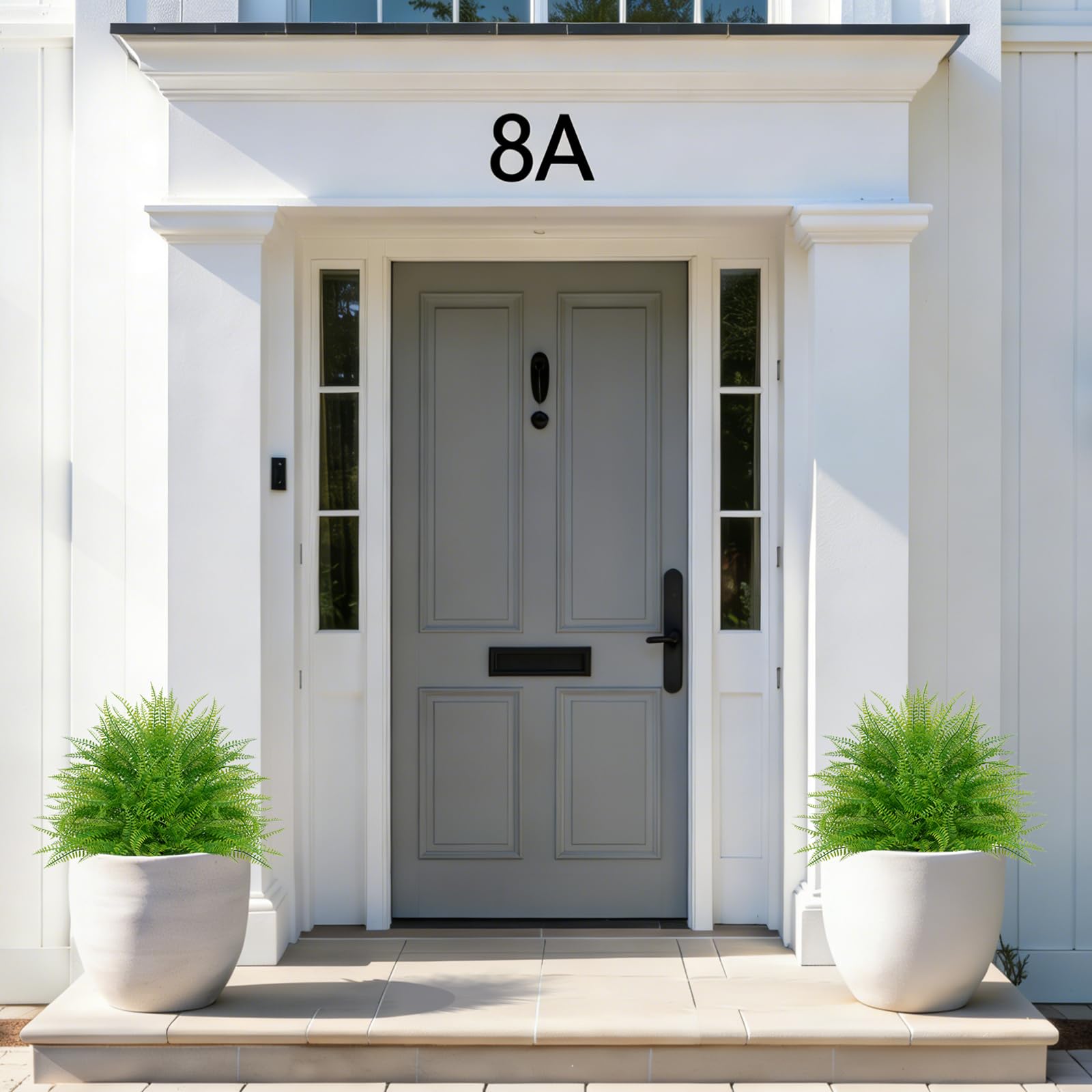 Grooy two-pack faux Boston ferns topiary ready to decorate patios