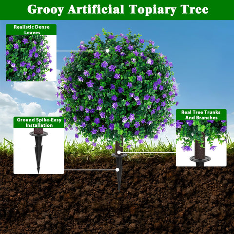 Grooy artificial shrub suitable for pots or soil installations