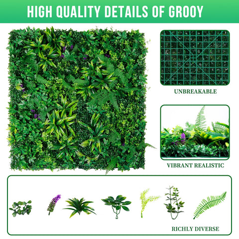 Grooy boxwood panels 20x20 pack layout demonstrates modular wall coverage