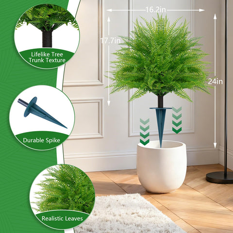 Grooy UV-resistant fern topiary leaves enhance outdoor appeal