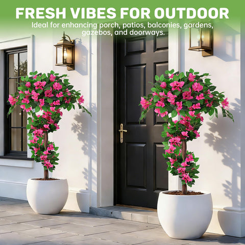 Grooy front porch patio decor topiary duo elevates entrance area.