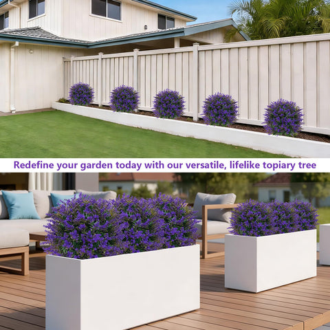 Grooy lavender topiary leaves texture mimicking real shrubs.