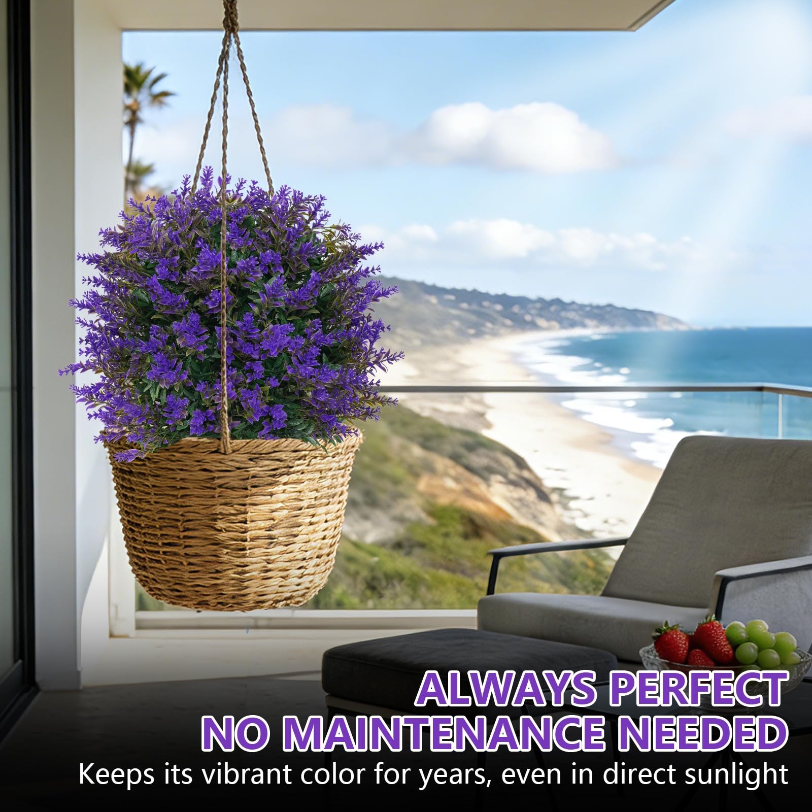 Grooy two-piece lavender topiary set designed for windy weather stability.