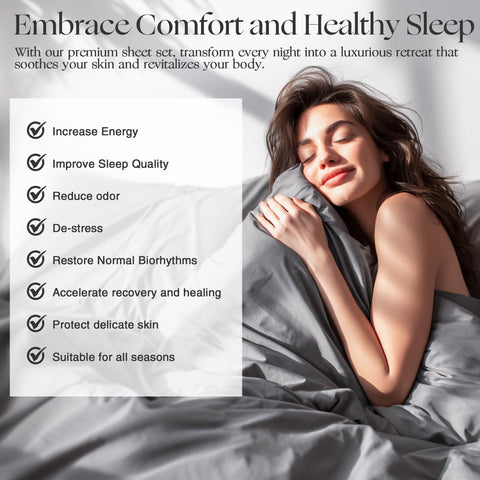 GroundBam Miracle Sheets on a bed under dim light showing temperature regulation