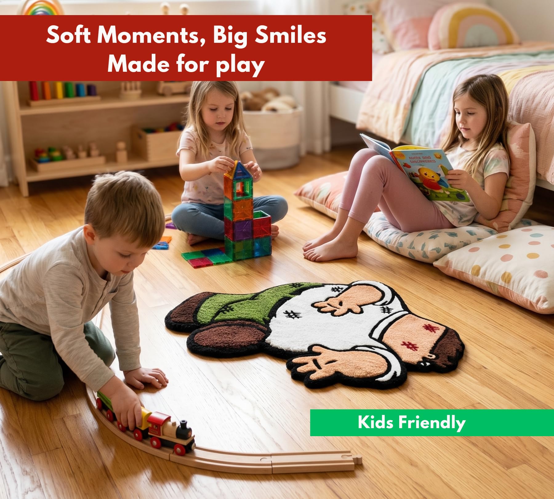 GROVETA cartoon-themed rug gift idea for humor lovers.
