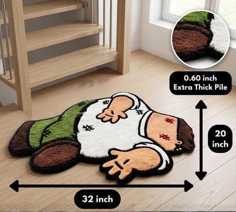 GROVETA washable caricature rug suitable for living rooms.