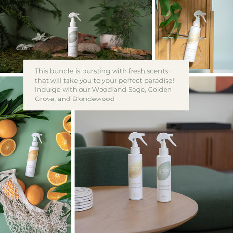 Grow Fragrance Blondewood label closeup highlights pure plant-based formula