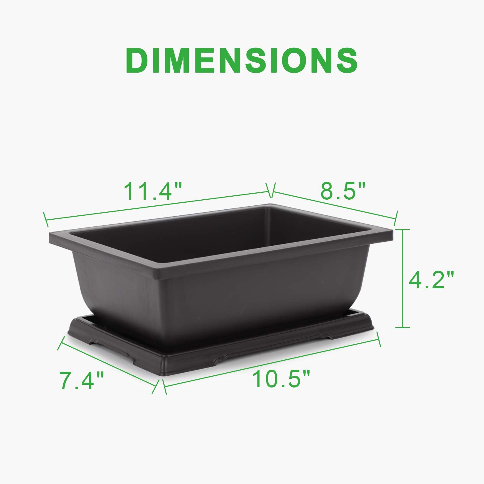 GROWNEER 3-pack bonsai pots ideal for indoor/outdoor displays.