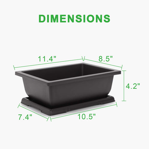 GROWNEER 3-pack bonsai pots ideal for indoor/outdoor displays.