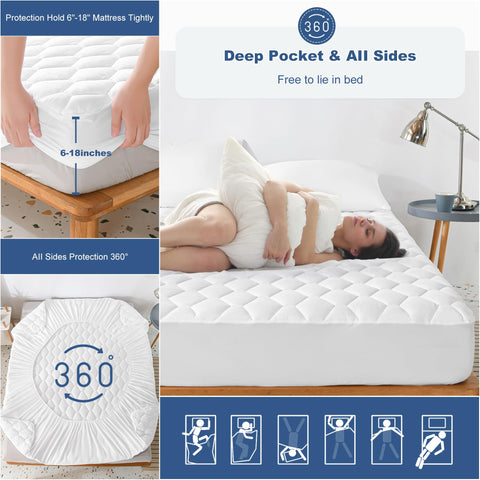 GRT mattress protector in washing machine highlighting easy care