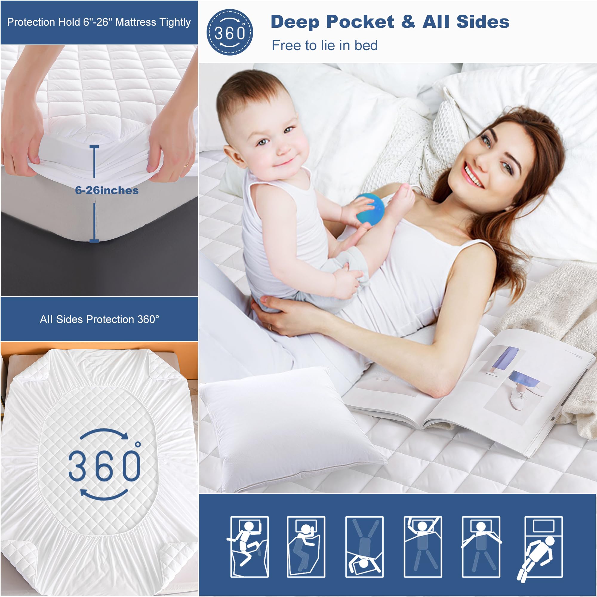 GRT machine-washable mattress pad for easy cleaning