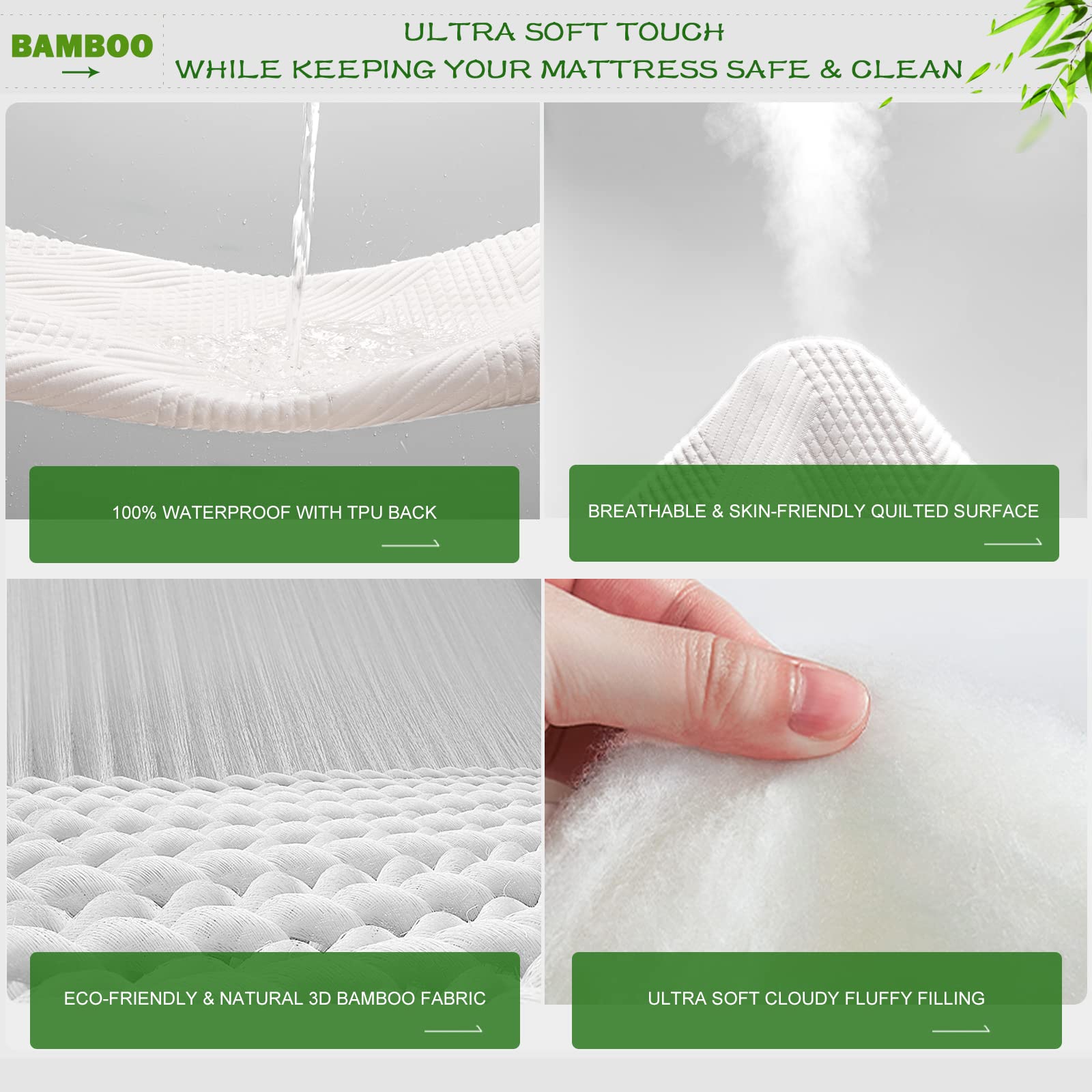 Rayon bamboo fabric on GRT protector feels ultra-soft against skin