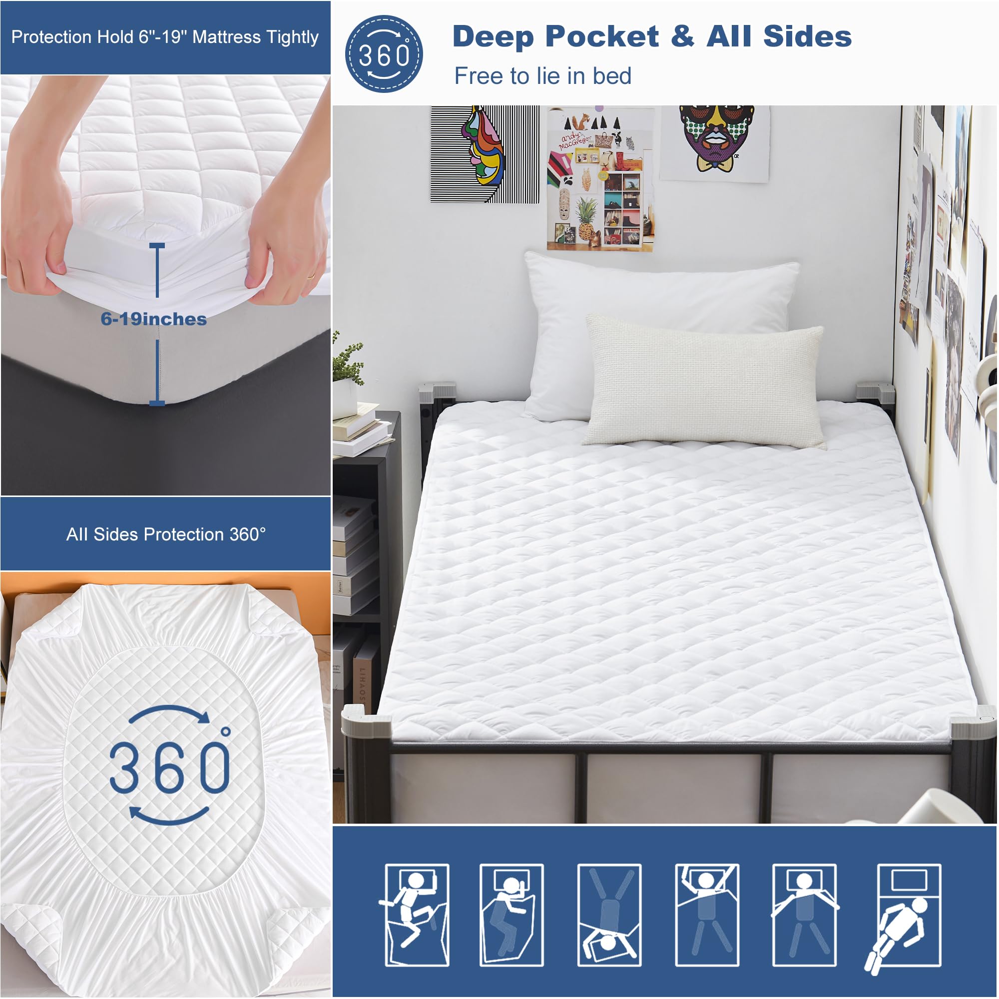 GRT Twin XL dust-proof cover helps maintain a clean sleeping surface