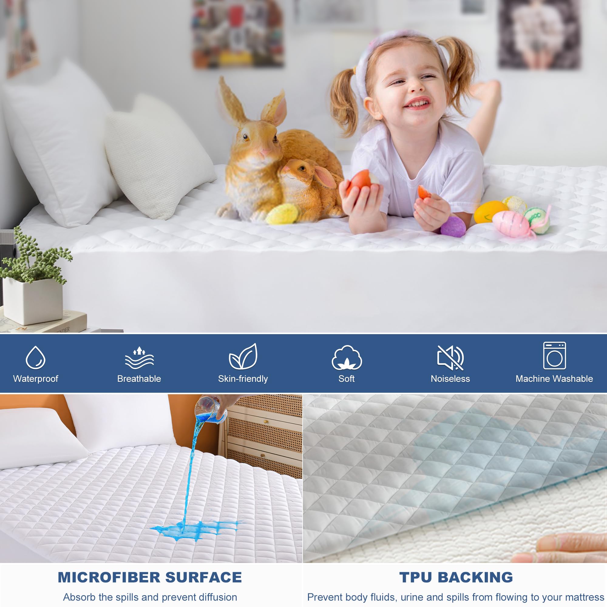 GRT Twin XL membrane backing shields the mattress from moisture