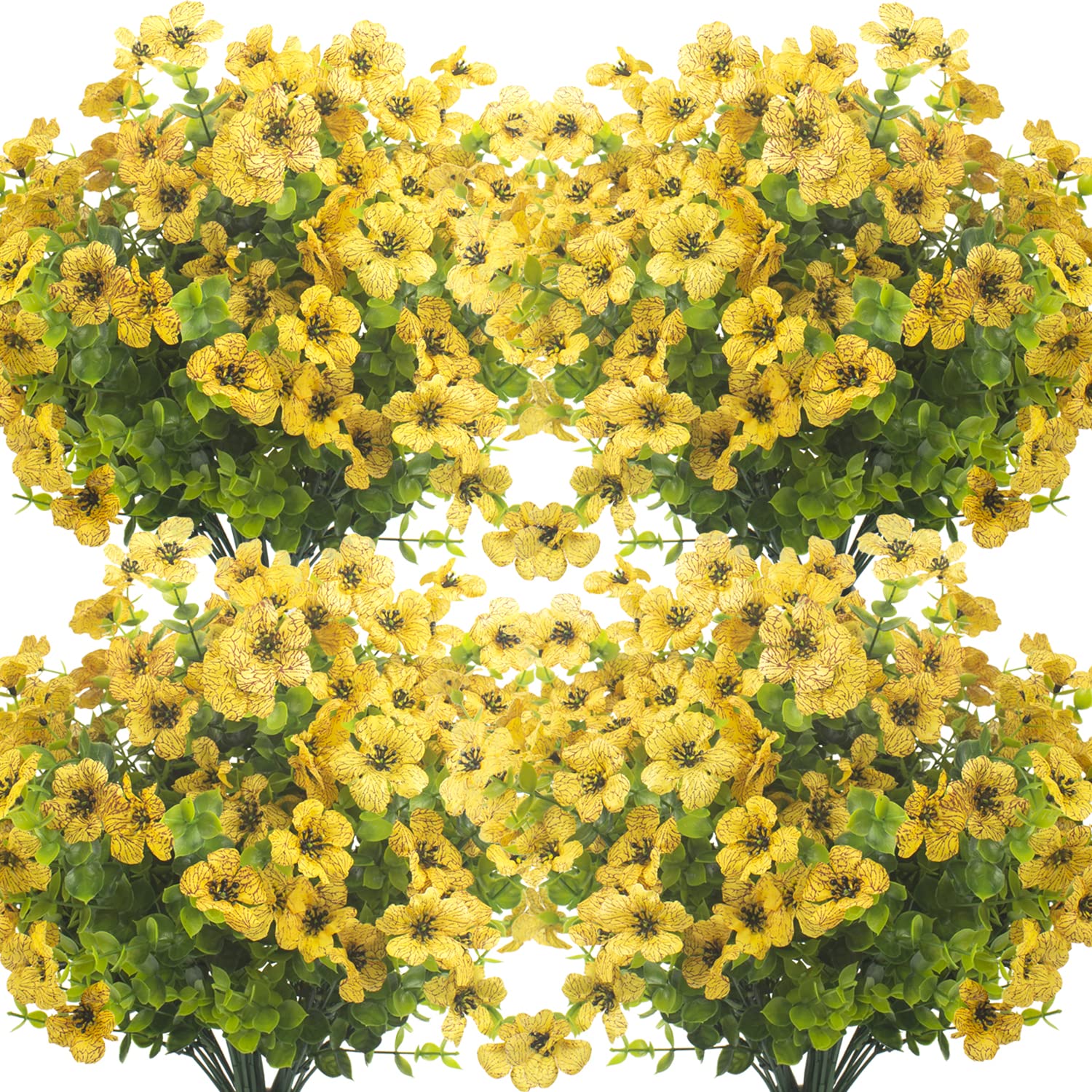 Grunyia 10 bundles outdoor UV resistant yellow flowers for porch decoration