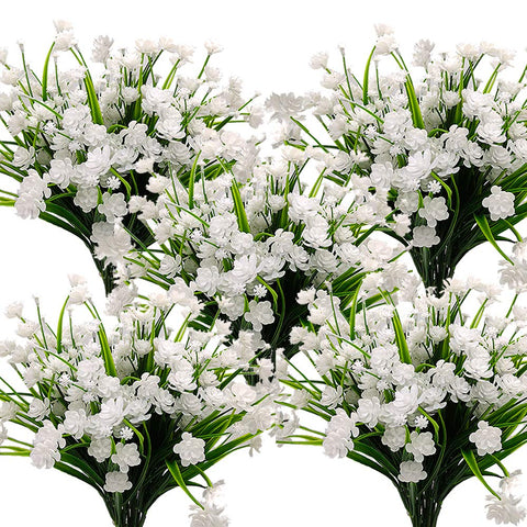 Grunyia 10 Bundles outdoor UV resistant artificial flowers close-up for durable garden decor