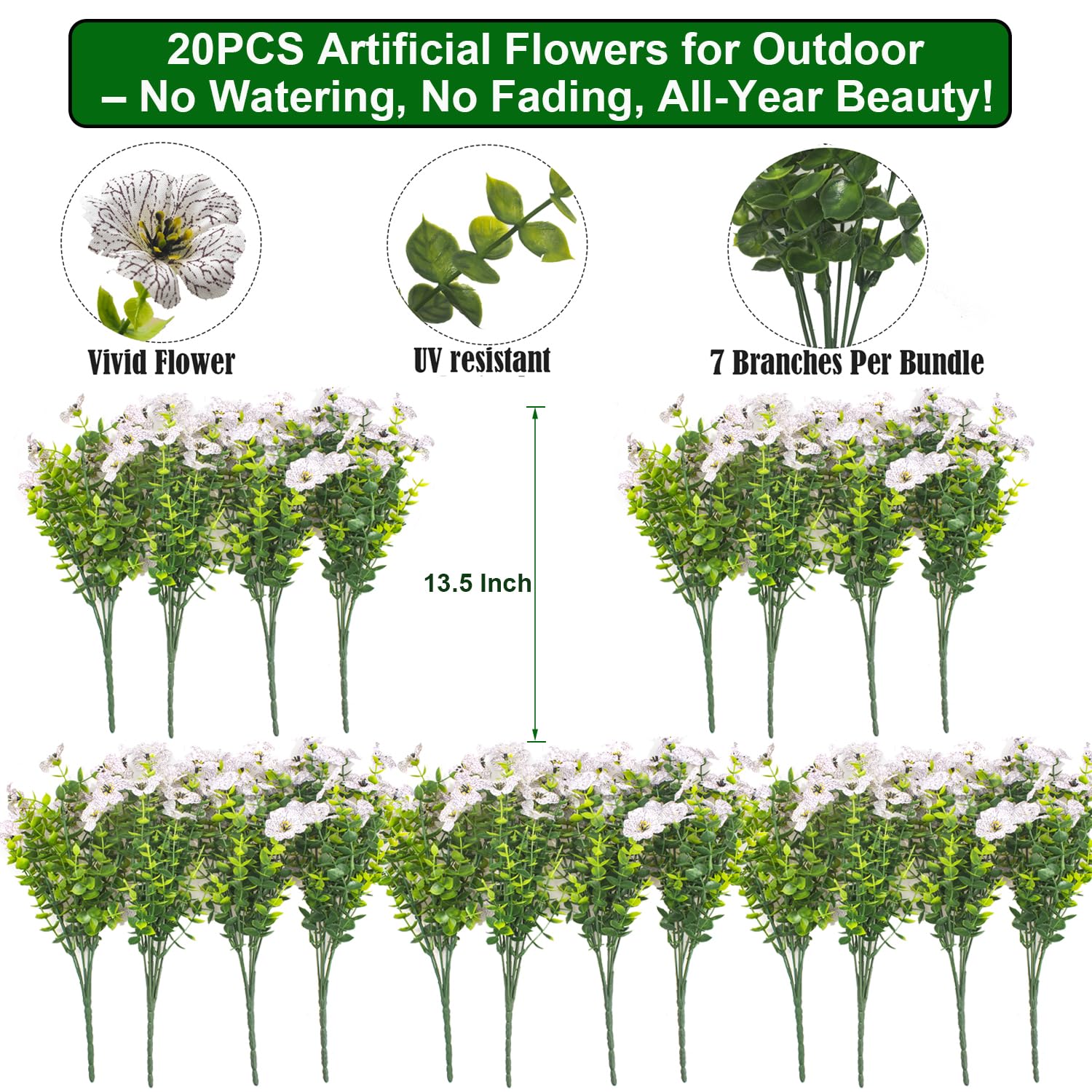 Grunyia UV-resistant artificial flowers withstand sun for lasting color.