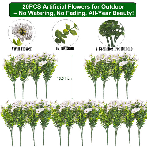 Grunyia UV-resistant artificial flowers withstand sun for lasting color.