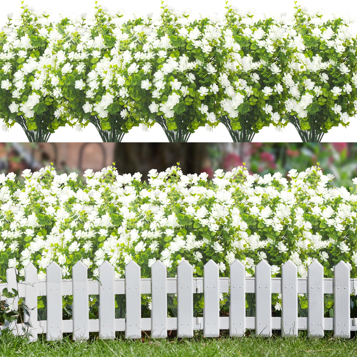 Grunyia 20 bundle artificial flowers outdoor porch lifelike blooms