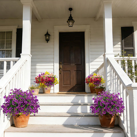 Grunyia artificial greenery for hanging baskets with effortless maintenance.