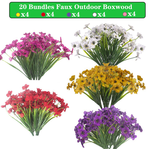Grunyia 20 Bundles artificial flowers purple carnations display realistic texture for home accents
