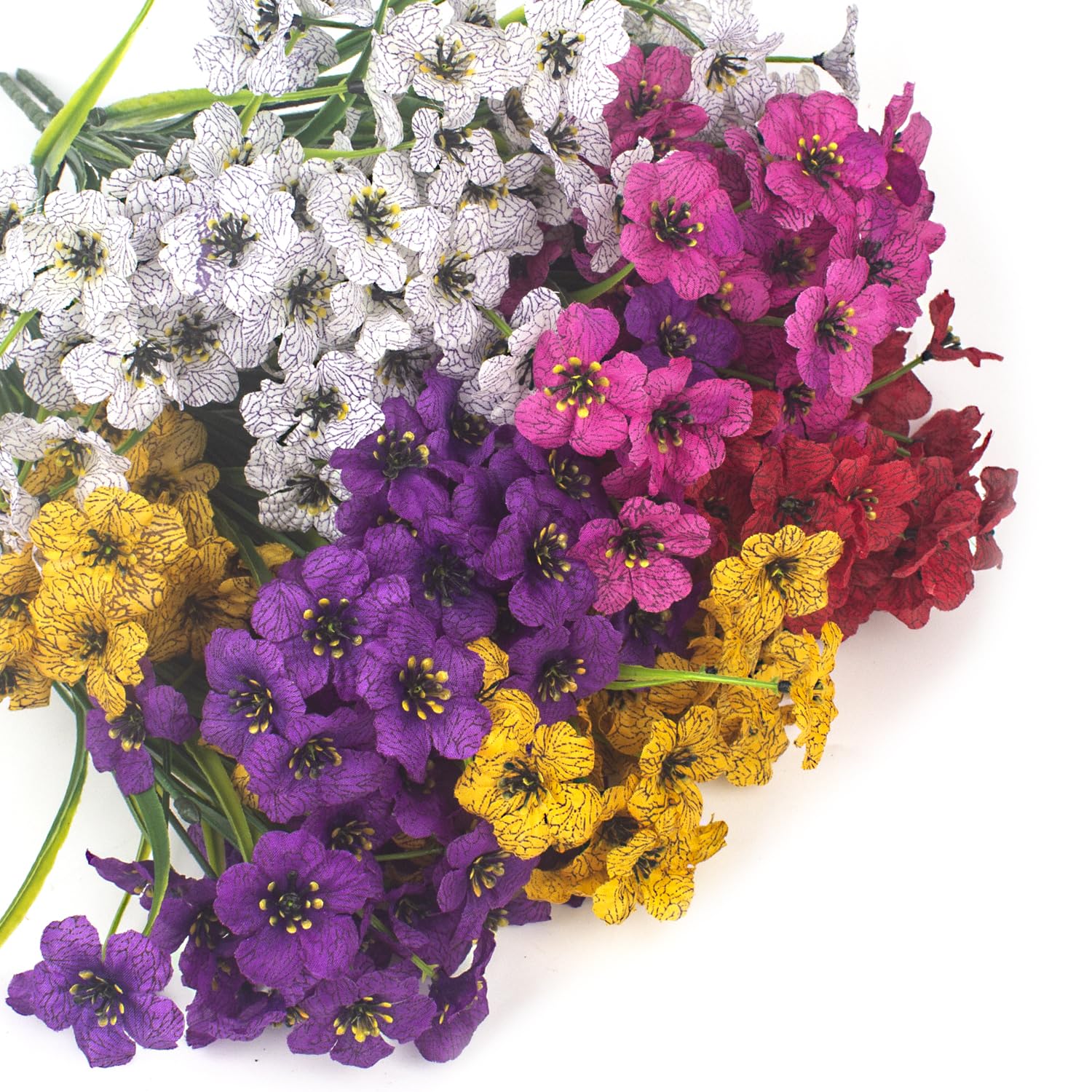 Grunyia 20 Bundles artificial flowers purple lilies show bendable stems for versatile arrangements