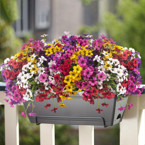 Grunyia 20 Bundles artificial flowers stem-detail UV-resistant for outdoor porch displays