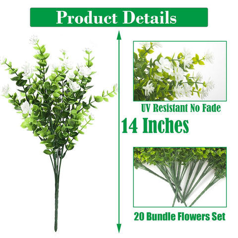 Grunyia window box display UV resistant faux flowers