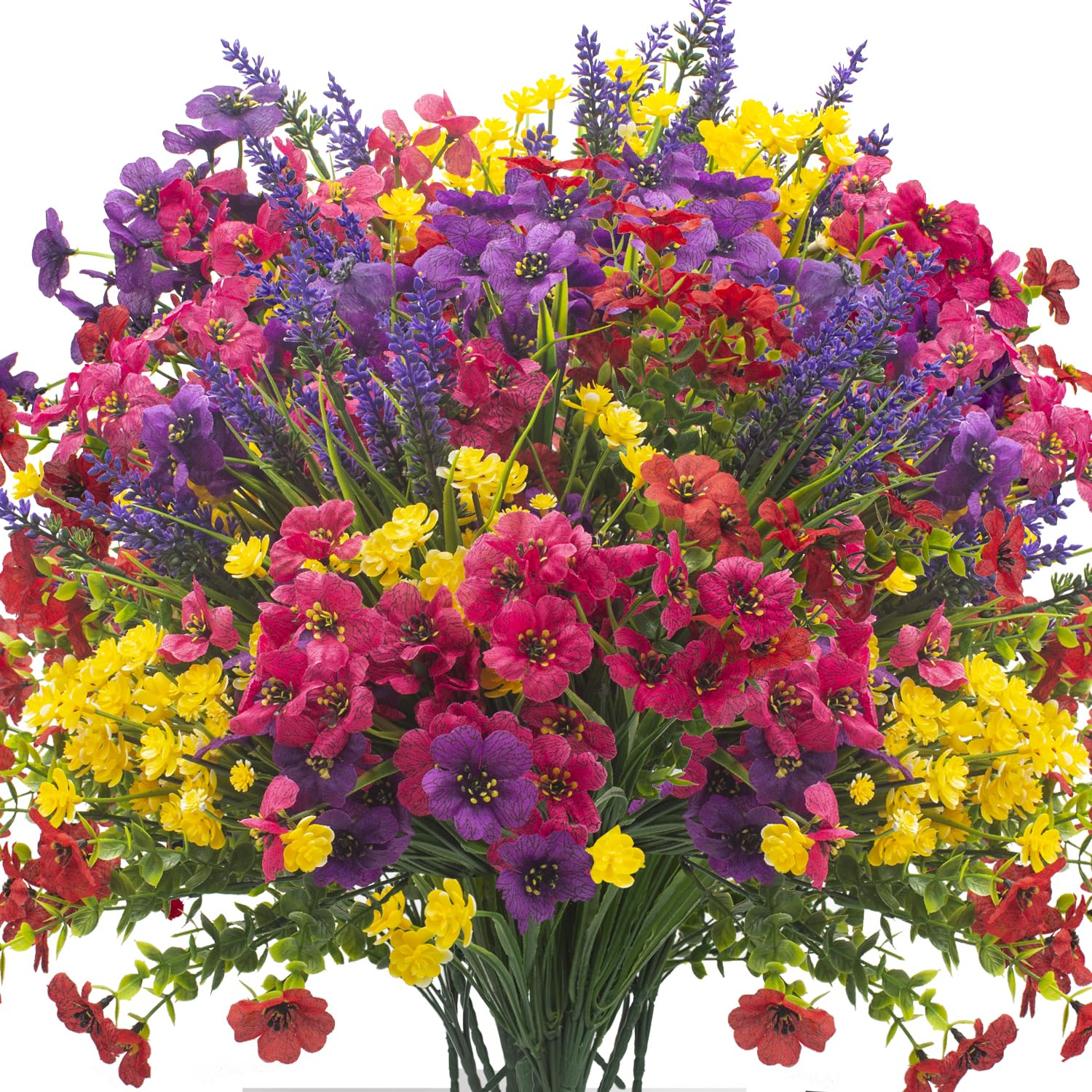 Grunyia 20Pcs UV resistant outdoor artificial flowers brighten gardens