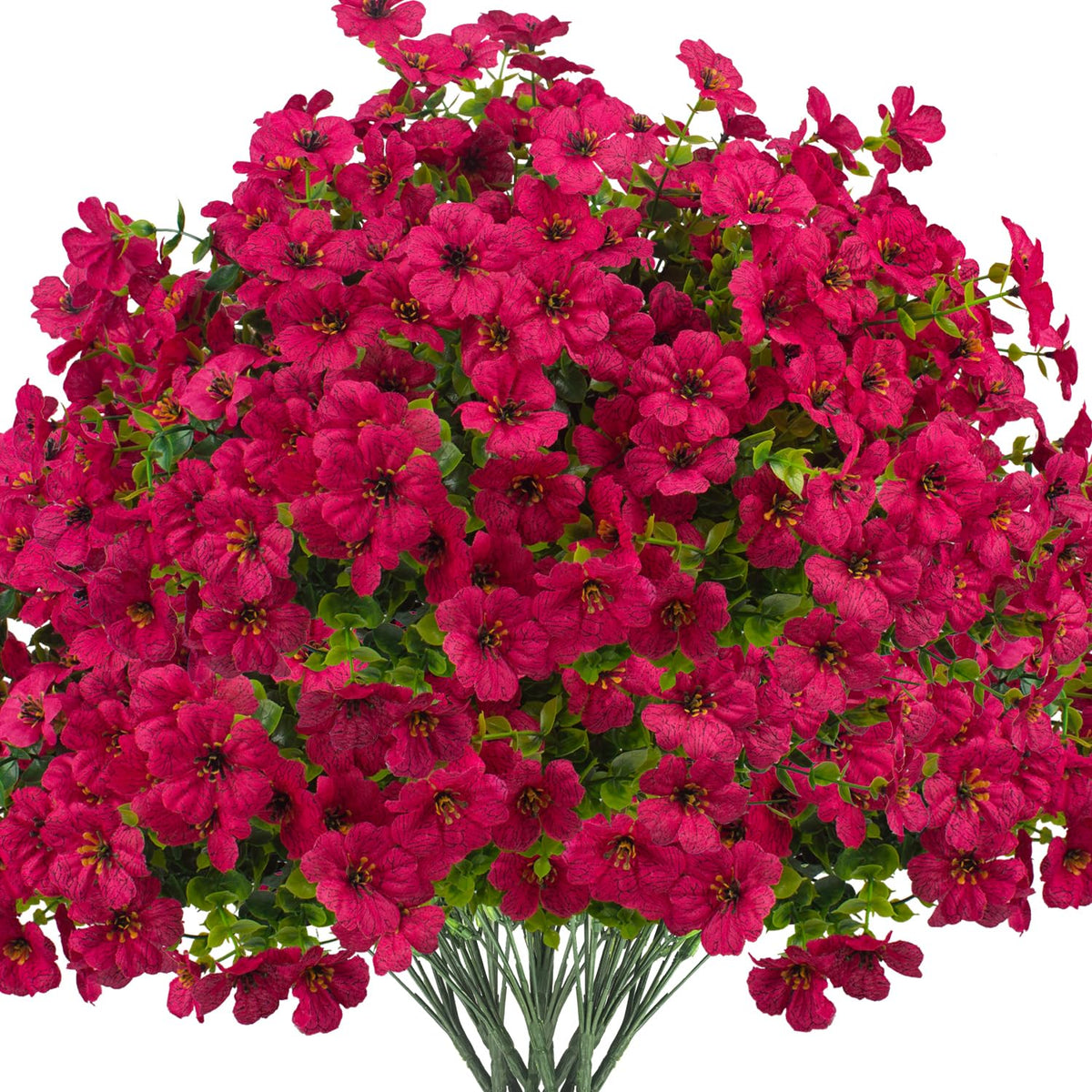 Grunyia artificial daisy in rose red outdoor arrangement for vibrant curb appeal.