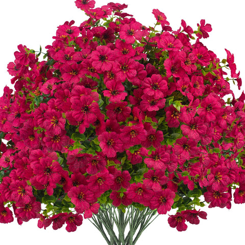 Grunyia artificial daisy in rose red outdoor arrangement for vibrant curb appeal.