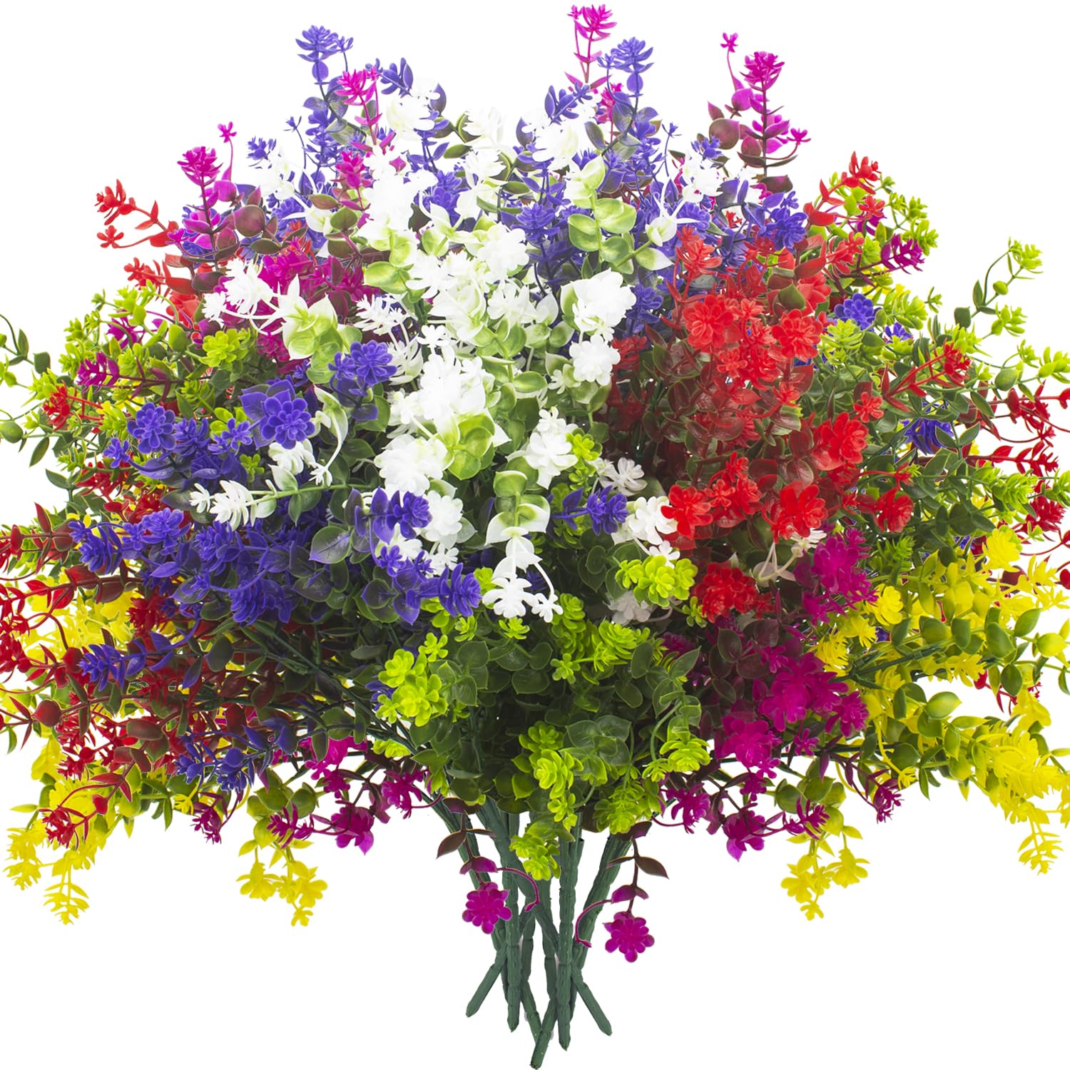 Grunyia artificial flowers 12 bundles create a vibrant outdoor bouquet for lasting color.