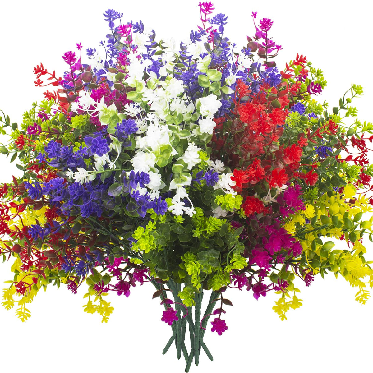 Grunyia artificial flowers 12 bundles create a vibrant outdoor bouquet for lasting color.