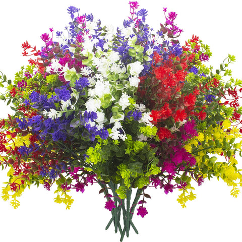 Grunyia artificial flowers 12 bundles create a vibrant outdoor bouquet for lasting color.
