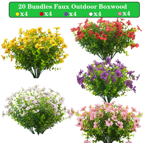 Grunyia artificial flowers on spikes for quick installation in beds or planters