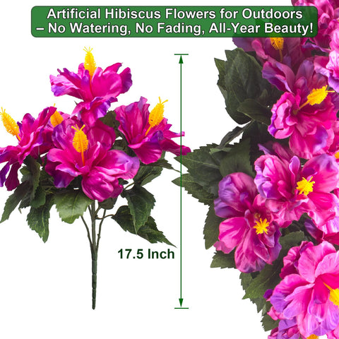 Grunyia artificial hibiscus outdoors with UV-resistant materials maintains vibrant color all season.